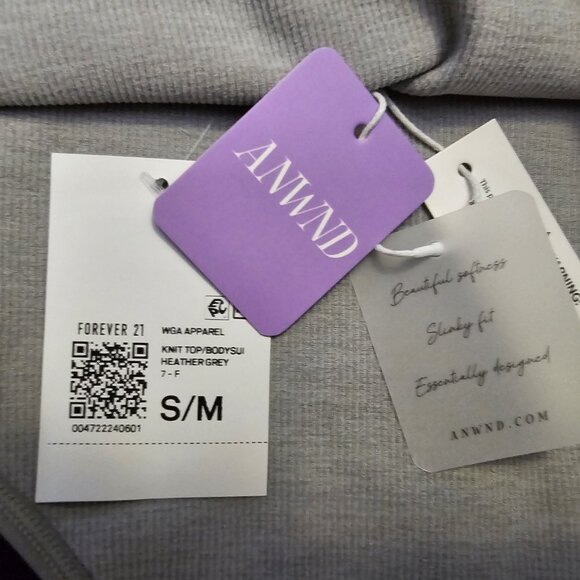 ANWND light gray ribbed bodysuit from Forever 21. Size S/M - Picture 8 of 8